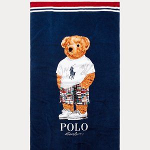 Polo Ralph Lauren Bear Beach Towel. Madras. NWT.